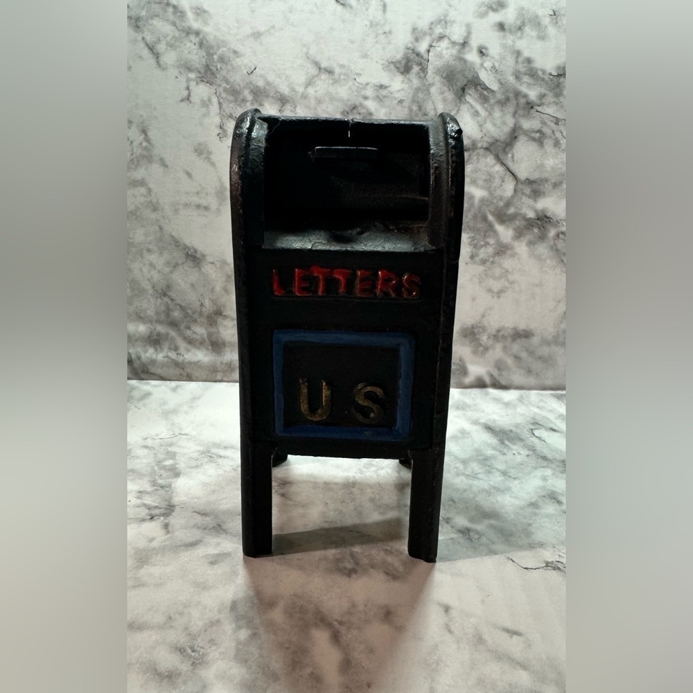 VINTAGE CAST IRON MAIL BOX AIR MAIL
